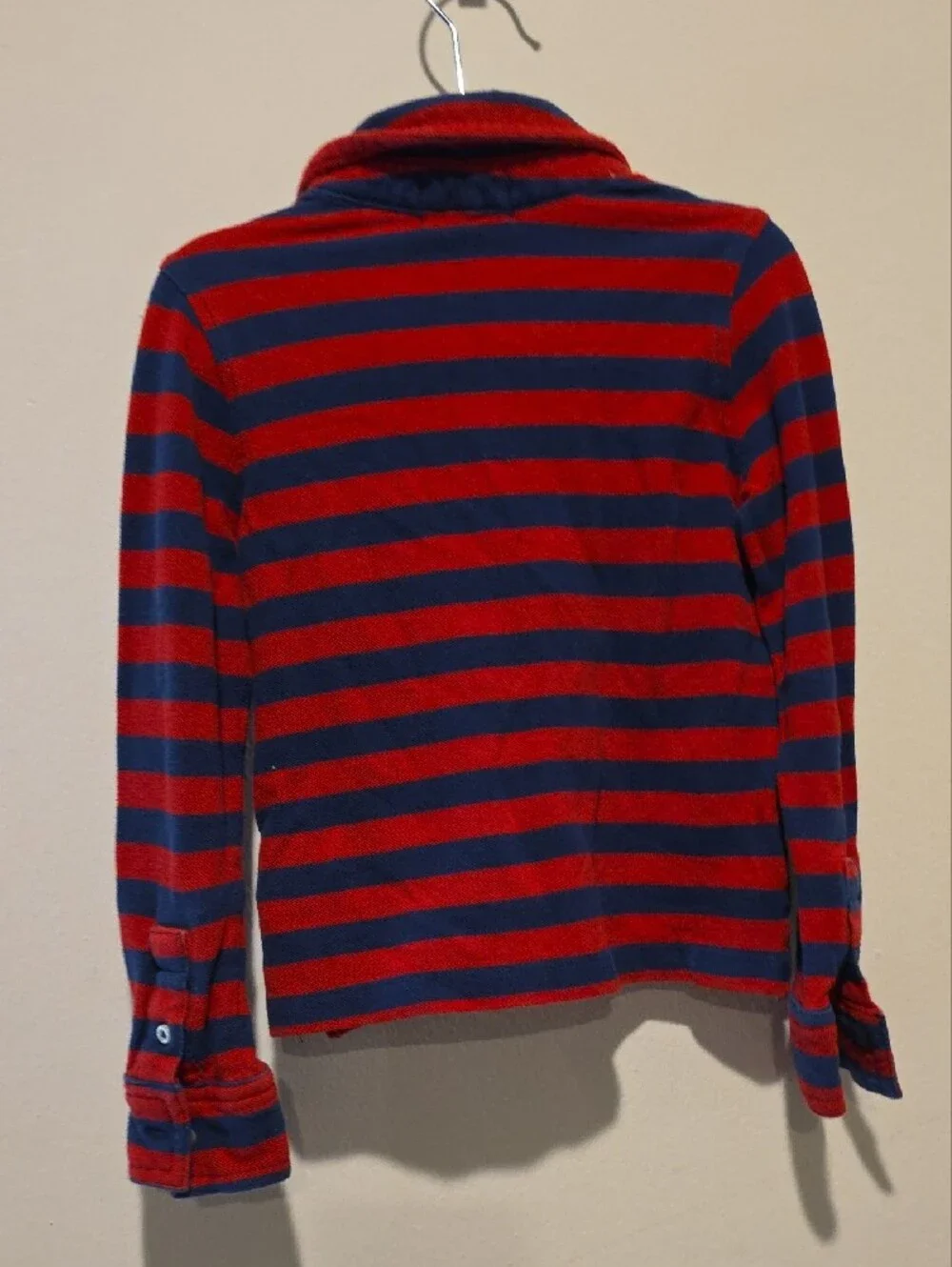 Polo by Ralph Lauren Red and Navy Striped Kids Long-Sleeve Polo 2t
